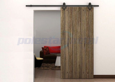 サテンの黒い鋼鉄装飾的なドア ハードウェア、現代滑走の納屋の大戸ハードウェア柵 2000mm